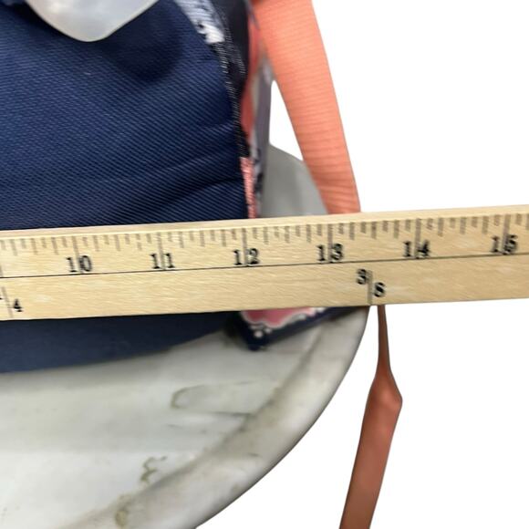 Emma & Chloe Backpack Gray Peach Geometric Abstract Modern School Travel Casual - Picture 13 of 15